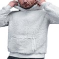 thumbnail image 3 of Casual Solid Color Lightweight Pullover Hoodie  Men‘s Plush Sweatshirts, 3 of 5