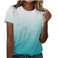 thumbnail image 1 of Timegard Summer Tops for Women Crew Neck Short Sleeve Gradient Color Comfy Blouse Casual Loose Tops, 1 of 5