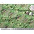 thumbnail image 3 of Soimoi Green Rayon Crepe Fabric Leopard & Wild Animal Skin Print Sewing Fabric BTY 46 Inch Wide, 3 of 3