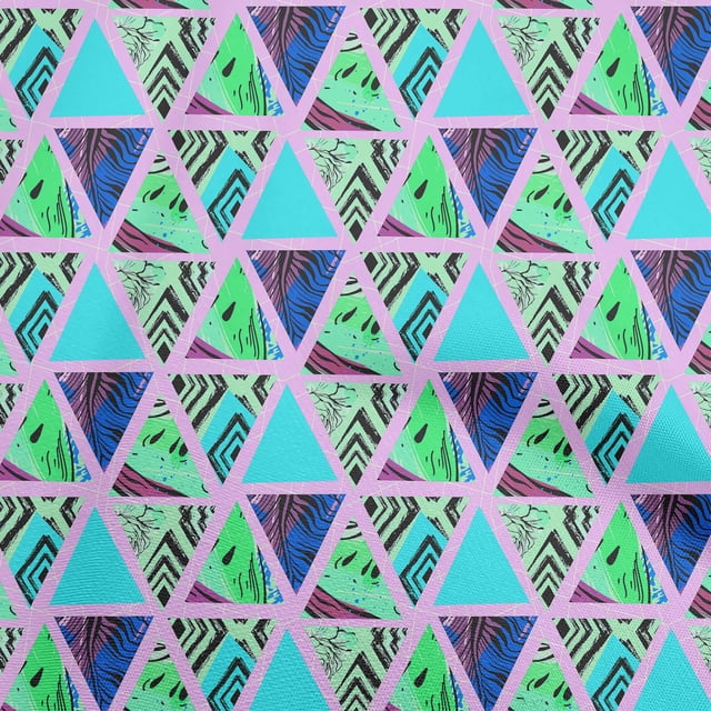 oneOone Polyester Spandex Turquoise Blue Fabric Geometric Tropical Texture Sewing Material Print Fabric By The Yard 56 Inch Wide