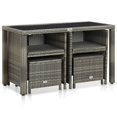 thumbnail image 3 of vidaXL 5 Piece Outdoor Dining Set with Cushions Poly Rattan Grey, 3 of 12