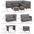 thumbnail image 3 of Outsunny 6 Pieces Patio Dining Set Wicker Outdoor Furniture Set, 3 of 10