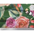 thumbnail image 3 of Soimoi polyester Crepe Fabric Leaves & Rose Flower Print Sewing Fabric Yard 52 Inch Wide, 3 of 3