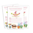 thumbnail image 1 of Darling Souvenir White Birthday Invitation Card 28 Pcs Fill or Write In Blank Invites Printable Party Supplies 5 x 7 Inches, 1 of 5