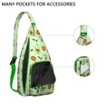 thumbnail image 2 of Green Avocado Sling Backpack - Healthy Fruit Art Print, Fashionable Multi-Functional Travel Bag, 2 of 4