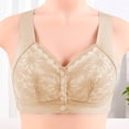 thumbnail image 2 of VEKDONE Woman's Embroidery Thin Style Ventilate Large Size Bra Without Steel Rim Beige XXL, 2 of 5