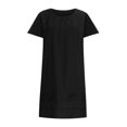 thumbnail image 3 of Bocqde Robes d'Été pour Femmes, Mode Décontractée, Manches Courtes, Col Rond, Mini Robe Confortable, Respirante, Plissée sur la Poitrine, 3 of 4