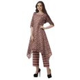 thumbnail image 3 of Moomaya Ensemble Kurti Kurta Pantalon pour Femmes Col Bateau Imprimé Robe 2 Pcs Tenue Ethnique, 3 of 6