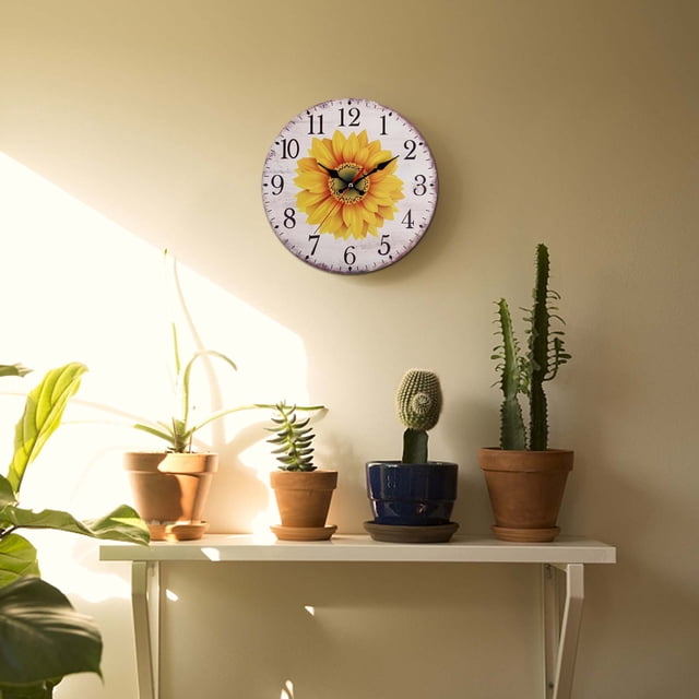 30cm European Retro Sunflower Wall Clock Home Living Room Decoration Wall Clock