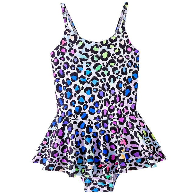 Birdeem Toddler Kids Baby Girls Fashion Cute Leopard Print Bikini Ruffles One-Piece Swimsuit