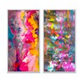 thumbnail image 2 of Designart « Rétro Groove Été Expressionnisme Abstrait » Peinture Abstraite Ensemble d'Art Mural Encadré de 2 - Ensemble d'Art Mural Encadré Moderne Rose de 2, 2 of 6