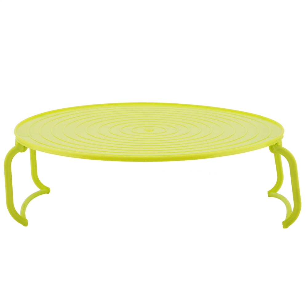 Multifunctional Plastic Microwave Oven Heating Layered Steaming Rack Cooking Tray Rack(Green)