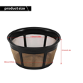 thumbnail image 4 of 4x Filtre à Café Réutilisable, Filtres à Café pour Panier Filtre à Café de Remplacement pour 8-12 Tasses avec Fond en Maille d'Acier Inoxydable, 4 x Filtre à Café, Noir, 4 of 7