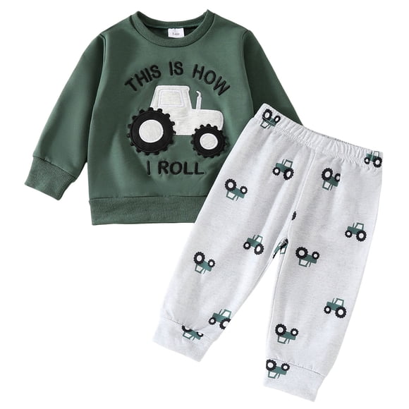 Qopobobo Baby Clothes Children's Thermal Underwear Set With Three Of Cotton And Thickened Fabric For Men And Women's Autumn And Winter Home Wear Baby's Clothing Green,2-3 Years