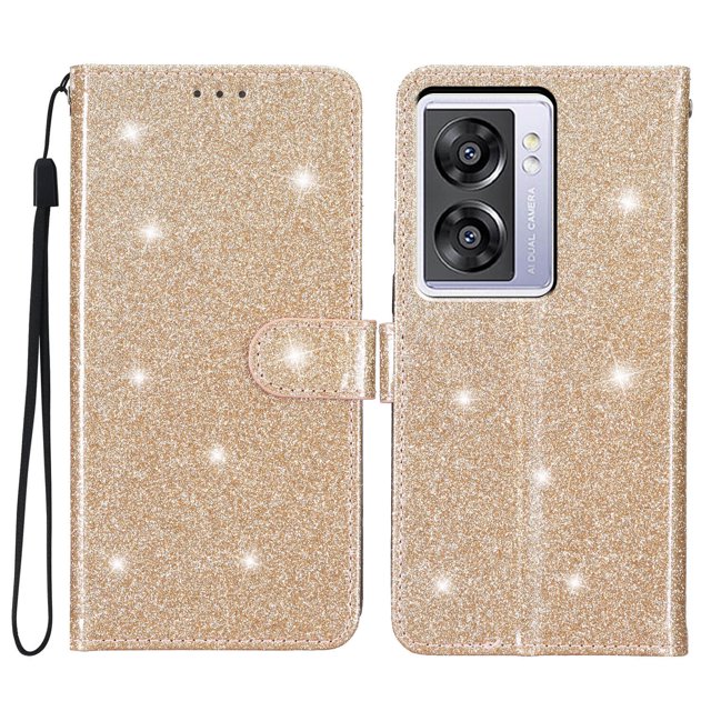 Compatible with OnePlus Nord N300 Sparkling Glitter Wallet Case with Card Pocket Flip Cover