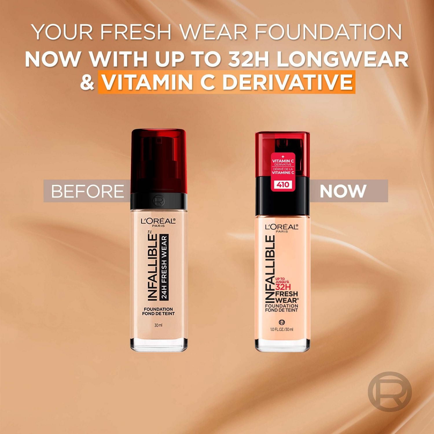 L'Oreal Paris Fond de Teint Infallible Fresh Wear, Formule Liquide Longue Tenue, 30ml