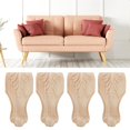 thumbnail image 1 of LYUMO Pied de Garde-Robe, 4 Pcs Pieds de Cabinet Sculptés Accessoires de Table Basse pour Hôtel, 1 of 8