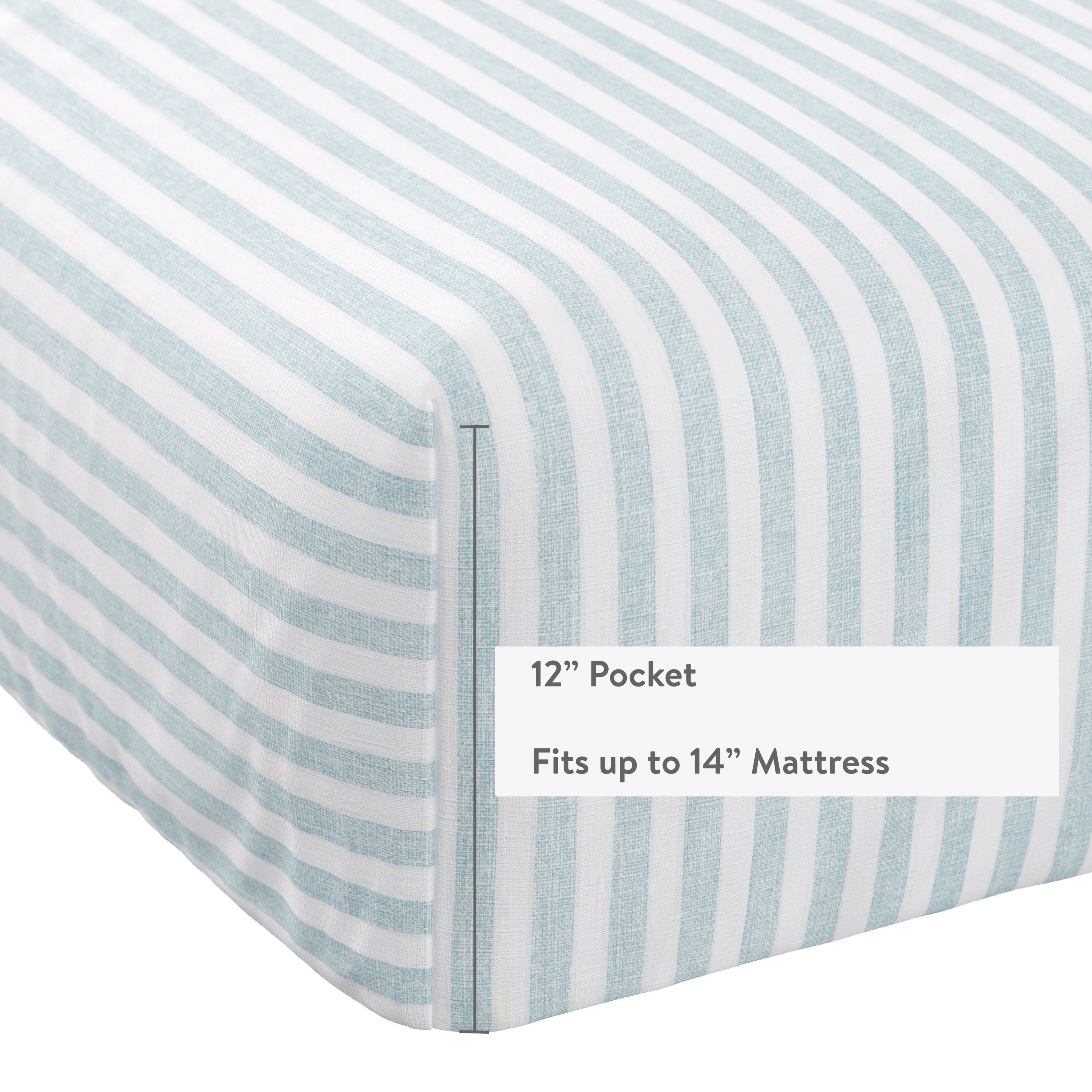 Mainstays Kids 220TC Cotton Blue Stripe Twin, 3 Piece Sheet Set