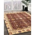 thumbnail image 2 of Ahgly Company Tapis d'Intérieur Carrés Abstraits Rouges Orientaux, 6 Pieds Carré, 2 of 6