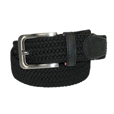 CTM® Ceinture Tressée Élastique Extensible avec Boucle Argentée (Hommes)