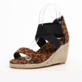 thumbnail image 2 of Womens Platform Wedge Sandals Ankle Strappy Open Toe Slingback High Heel Summer Sandals, 2 of 5