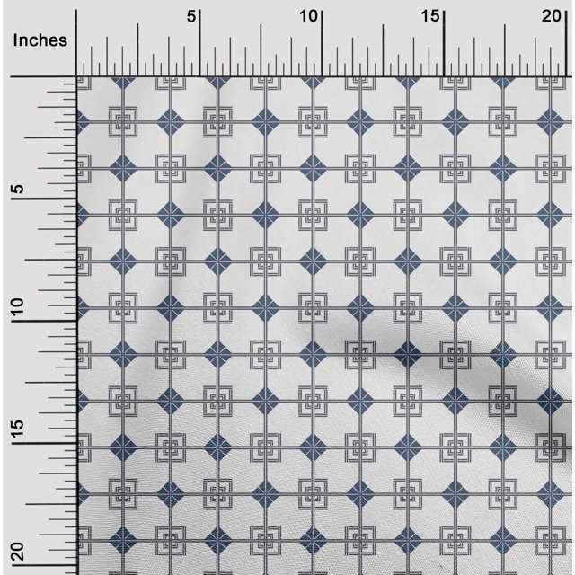 oneOone Cotton Poplin Fabric Square & Triangle Geometric Print Sewing Fabric BTY 42 Inch Wide