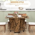 thumbnail image 4 of HOMCOM Table à Manger Pliable, Table de Cuisine Roulante avec Tiroirs, Armoire, 4 of 10