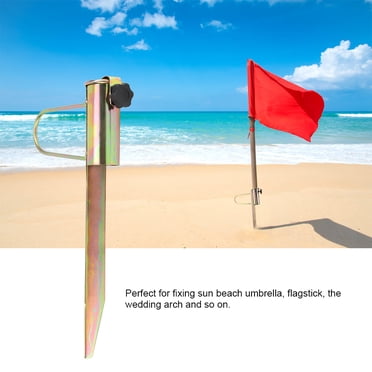 Sonew 1Pc Iron Sun Beach Fishing Umbrella Holder Sand Parasol Archor Garden Outdoor Travel, Beach Umbrella Stand Holder, Umbrella Parasol Anchor