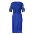 thumbnail image 4 of Robe Midi en Dentelle à Manches Courtes pour Femmes Grande Taille, Robe de Cocktail/soirée pour Dames, 4 of 9
