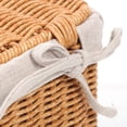 thumbnail image 2 of MOVTOTOP Panier Tissé avec Poignée et Couvercle, Organisateur de Rangement Rectangulaire, Bac Emboîtable en Osier et Doublure, Panier Vide pour Organiser Jouets, Livres, Enfants, Bébés, Garde-Robes, Déco de Chambre, 2 of 7