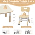 thumbnail image 4 of Kids Table and 4 Chairs Set, Height Adjustable Toddler Table and Chair Set, Graffiti Desktop, Children Multi-Activity Table for Classroom/Daycare/Home, 4 of 8