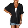 thumbnail image 2 of Jsaierl Cardigans Légers pour Femmes Été Décontracté Manches Courtes Hauts Plage Vacances Chemises Douces Confortables Amples, 2 of 6