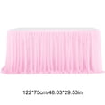 thumbnail image 3 of Kadlawus Tulles Table Skirt, Wedding Birthday Banquet Decorative Table Skirt, Ruffled Transparent Tablecloth for Party Dessert Table Decor, 3 of 6