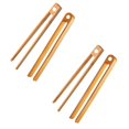 thumbnail image 1 of Oleegame 2PC Stainless Steel Cutlery Set 2 Pieces Toaster Tongs 8.7 Inch Wooden Kitchen Tongs For Cooking Natural Kitchen Utensils Yellow, 1 of 6