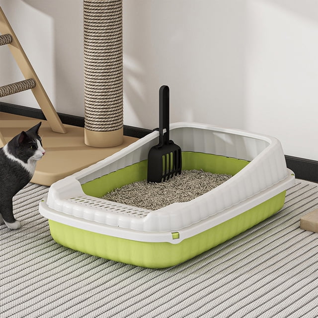 Cagogo under $5 High Sided Litter Box, Extra Large Cat Litter Box with High Sides, Enclosed Privacy Hood Litter Tray, Anti Tracking Anti Splash, Easy Clean Includes Scoop, Big Cats