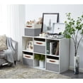 thumbnail image 2 of DECOMOMO Bacs de Rangement Cubiques, Ensemble de 4 Cubes de Rangement de 11 Pouces, Gris et Blanc, 2 of 6