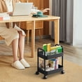 thumbnail image 4 of Vaidha 2-Tier Rolling Storage Cart With Wheels- Plastic Multi-Room Organizer For Kitchen- Living Room-Office -Bathroom, 4 of 7