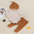 thumbnail image 4 of Baby Clothes Set  Romper with Long Sleeve Striped Pants and Hat, 4 of 9