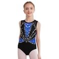 thumbnail image 3 of Linjinx Gym Leotards for Girls Ballet Dance Bodysuits Rhinestones Sleeveless Figure Skating Jumpsuit Blue 10, 3 of 5