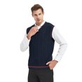 thumbnail image 1 of TOPTIE Men's 100% Cotton Knit Sweater Vest, V Neck Cable Pattern, 1 of 9