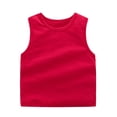 thumbnail image 1 of Kids Basic Cotton Tank Tops Unisex Solid Crew Neck Sleeveless Casual Wear, 1 of 2