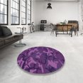 thumbnail image 4 of Ahgly Company Machine Washable Indoor Round Transitional Dark Orchid Purple Area Rugs, 5' Round, 4 of 7