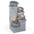 thumbnail image 1 of Gymax 4-Tier Water Fountain 23'' Cascading Bowl Waterfall Fountain w/LED Lights & Pump, 1 of 10