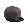 thumbnail image 1 of Cotton Twill Flat Bill 6 Panel Mid Profile Snapback Hat, Black/Charcoal, 1 of 2