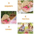 thumbnail image 4 of Bread Storage Basket Handheld Basket Outdoor Picnic Basket with Double Lids, 4 of 6