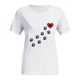 thumbnail image 1 of CEHVOM T-Shirts à Col Rond pour Femmes Grande Taille Imprimés, T-Shirt Graphique à Manches Courtes avec Imprimé Chat, 1 of 4
