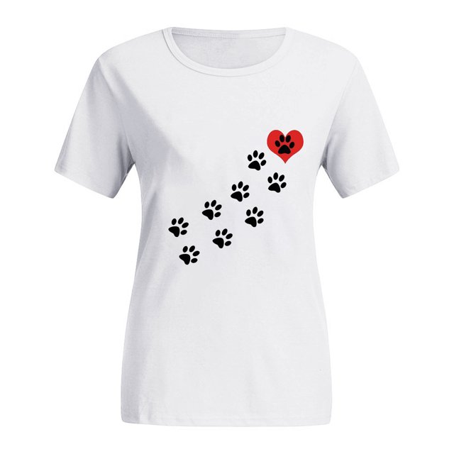 CEHVOM T-Shirts à Col Rond pour Femmes Grande Taille Imprimés, T-Shirt Graphique à Manches Courtes avec Imprimé Chat