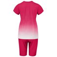 thumbnail image 4 of Innerwin Sweatsuits Solid Color Women Jogger Set Running Short Sleeve Loose Two Piece Outfit Rose Red 3XL, 4 of 5