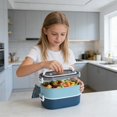 thumbnail image 4 of Fufafayo Boîte à Lunch Grande Capacité, Contenant de Rangement Alimentaire en Plastique avec Poignée, Boîte Bento Compatible Micro-Ondes, Contenant de Préparation de Repas à Double Couche pour Bureau Étude Pique-Nique, 4 of 6