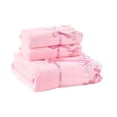 thumbnail image 1 of Yhmxh Bedding Colour Lace Side 3 Piece Soft Absorbent Embroidered Gift Towel Bath Towel Skin-friendly Throw Blanket Machine Washable Microfiber Bed Sheet Set, 1 of 6